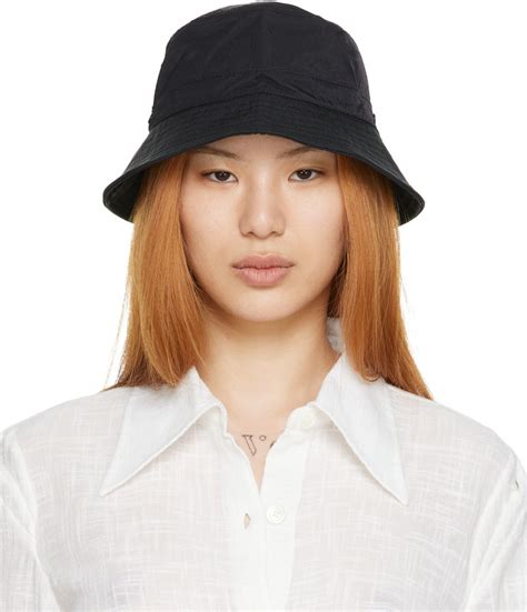 black nylon bucket hat